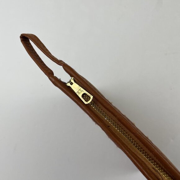 Vintage PAN AM Airlines Amenity Kit Toiletry Travel Bag Zip Brown Leather Pouch - Picture 4 of 7